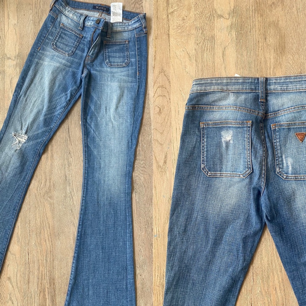 Guess Flare Wide Leg Jeans.